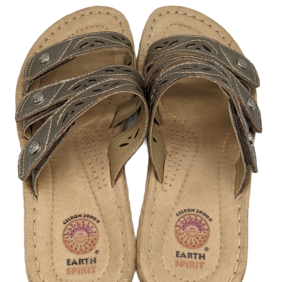 Earth Spirit | Shoes | Earth Spirit Rubi Bronze Slip On 3 Strap Sandals | Poshmark